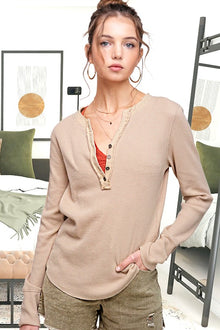  relaxed fit button-front top