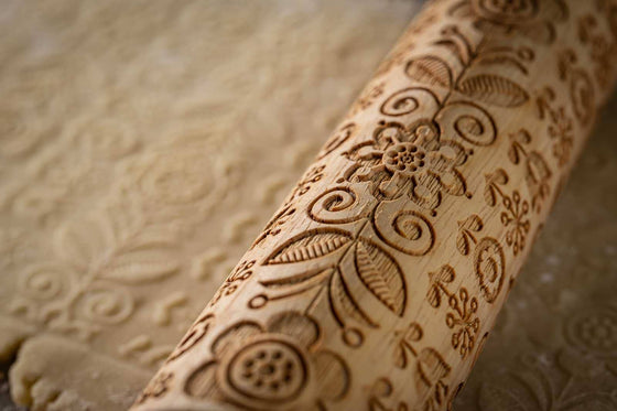 15.25" Embossed Rolling Pin, Spring/Summer Design