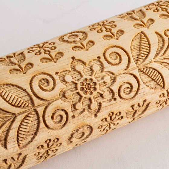 15.25" Embossed Rolling Pin, Spring/Summer Design