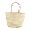 Market basket STRAW BAG Handmade with leather, French Market
