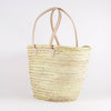 Market basket STRAW BAG Handmade with leather, French Market