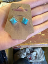 TURQUOISE AND STERLING SILVER STUD EARRINGS