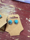 TURQUOISE AND STERLING SILVER STUD EARRINGS