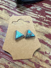 TURQUOISE AND STERLING SILVER STUD EARRINGS