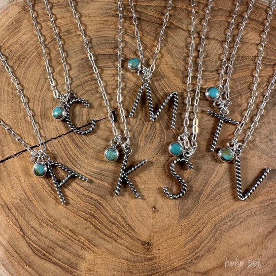 Silver Cable Initial Necklace