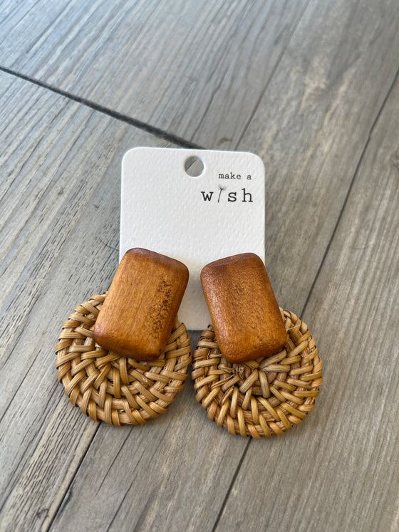 Wooden Palm Earrings