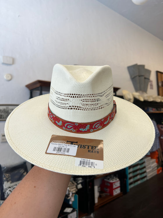 Paisley Band Flat Brim hat
