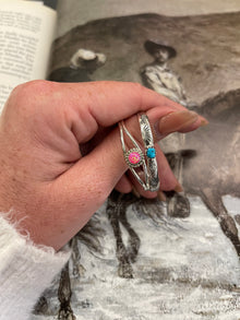  Infant Pink Opal & Sterling Silver Cuff