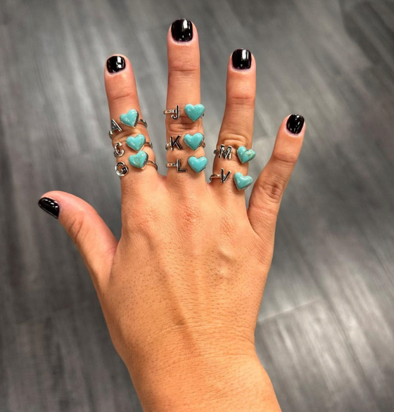 ****** PRE ORDER****** Initial Turquoise Rings