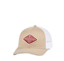  Ariat Khaki with Burgundy Diamond Logo Patch Cap