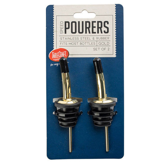 SpeedPourer with Cap, 4.25", Stainless Steel, Gold, Set of 2