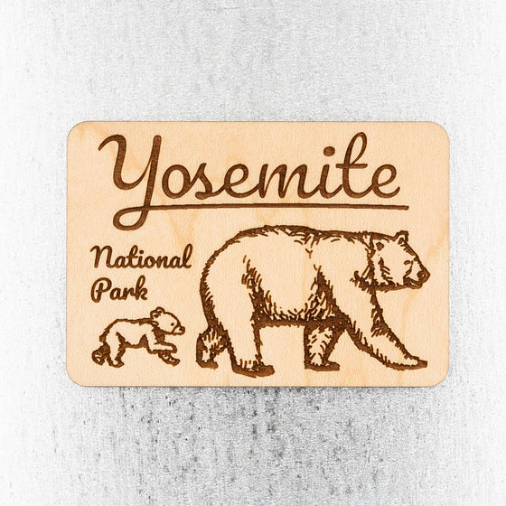 Yosemite Bear Wood Magnet