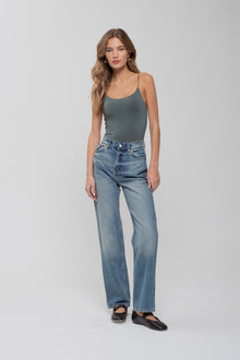  THIN STRAPED SEAMLESS KNIT BODYSUIT