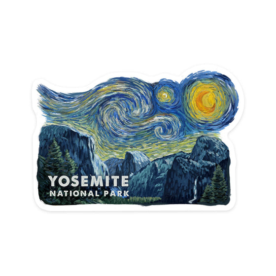 Vinyl Sticker Yosemite National Park, Starry Night