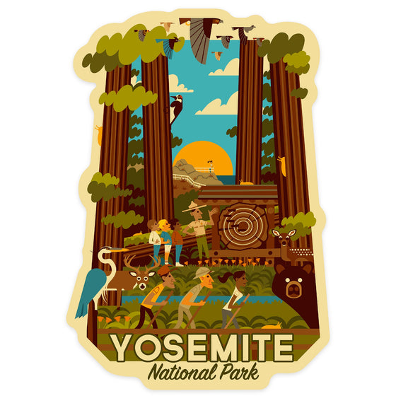 STICKER Yosemite National Park California Forest Geometric