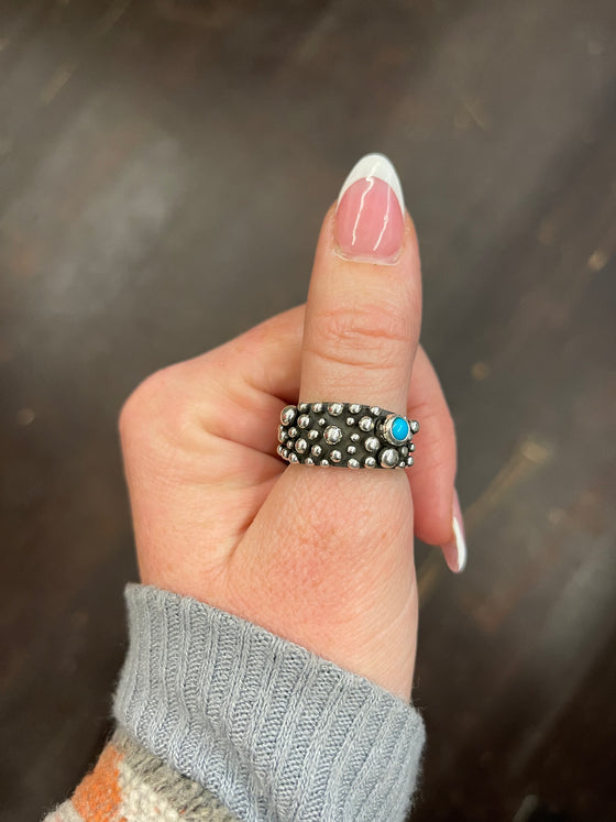 Goldie Studded & Turquoise Ring