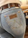 WRANGLER ROOTED COLLECTION™ USA HIGH RISE STRAIGHT LEG JEAN IN BLUE