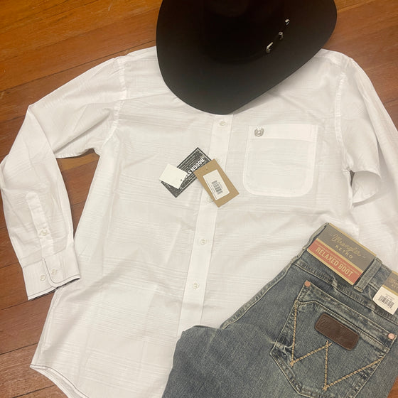 Panhandle White Long sleeve button up