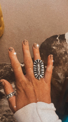  Genuine Navajo White Buffalo Needle Point ring